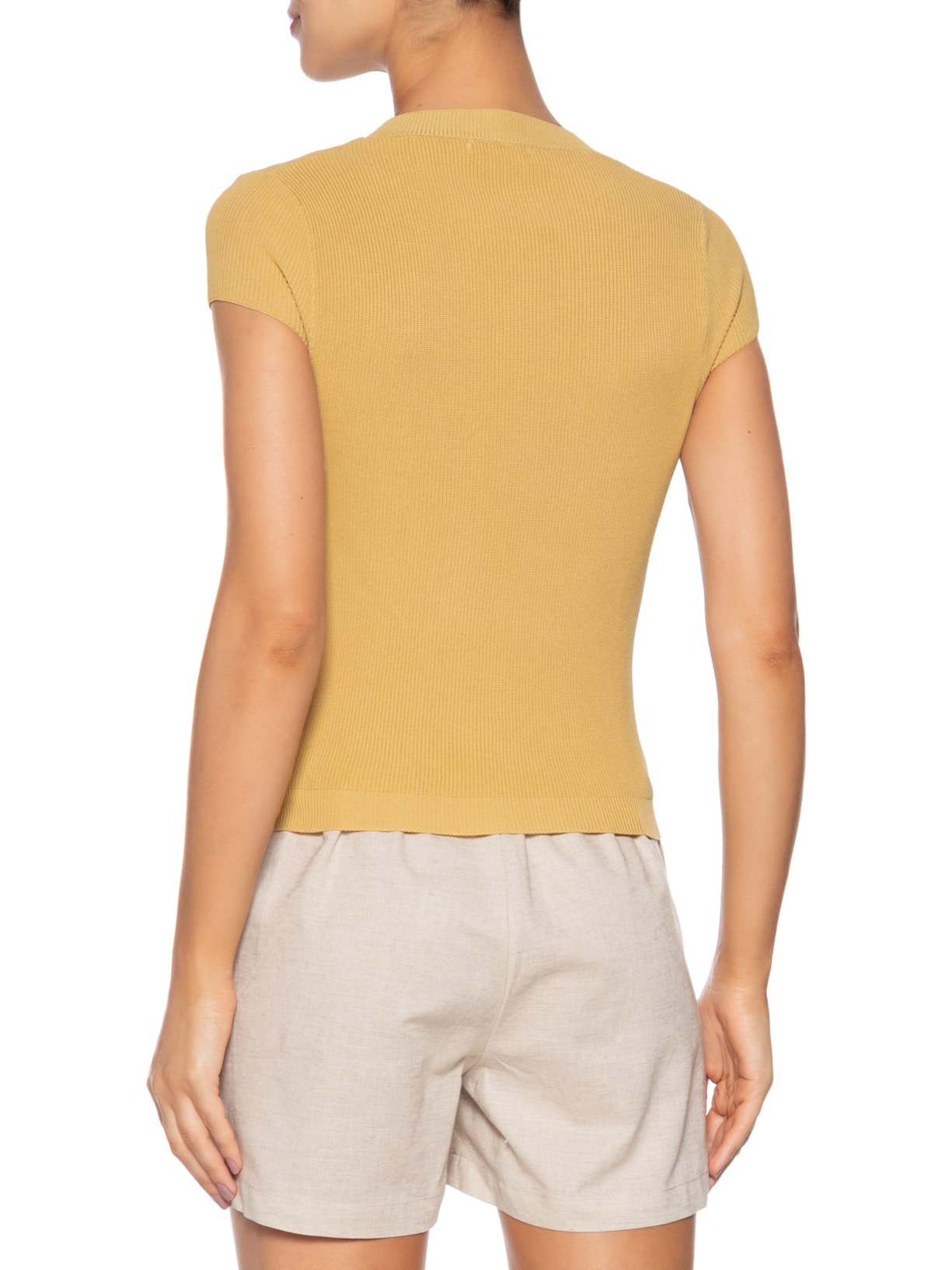 Blusa Feminina Tricot Oversized Bege Basiq