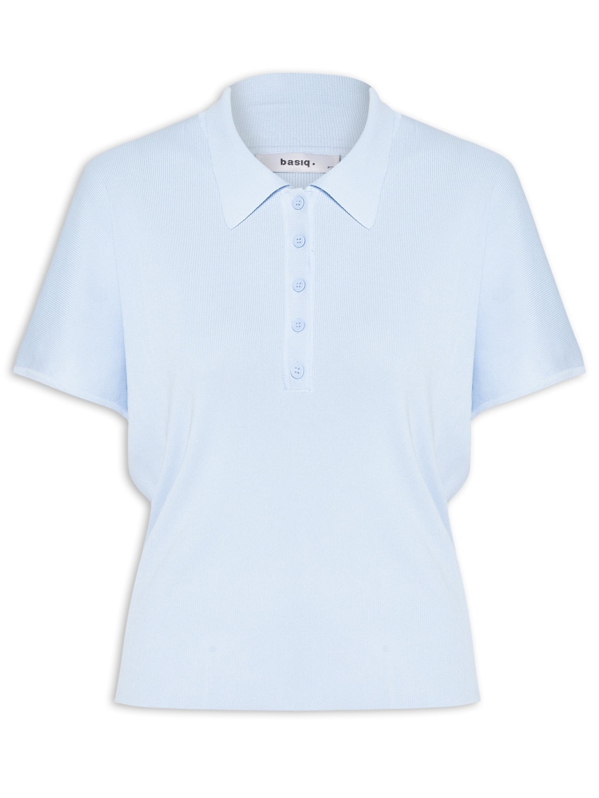 Blusa Feminina Tricot Oversized Gola Esporte - Azul