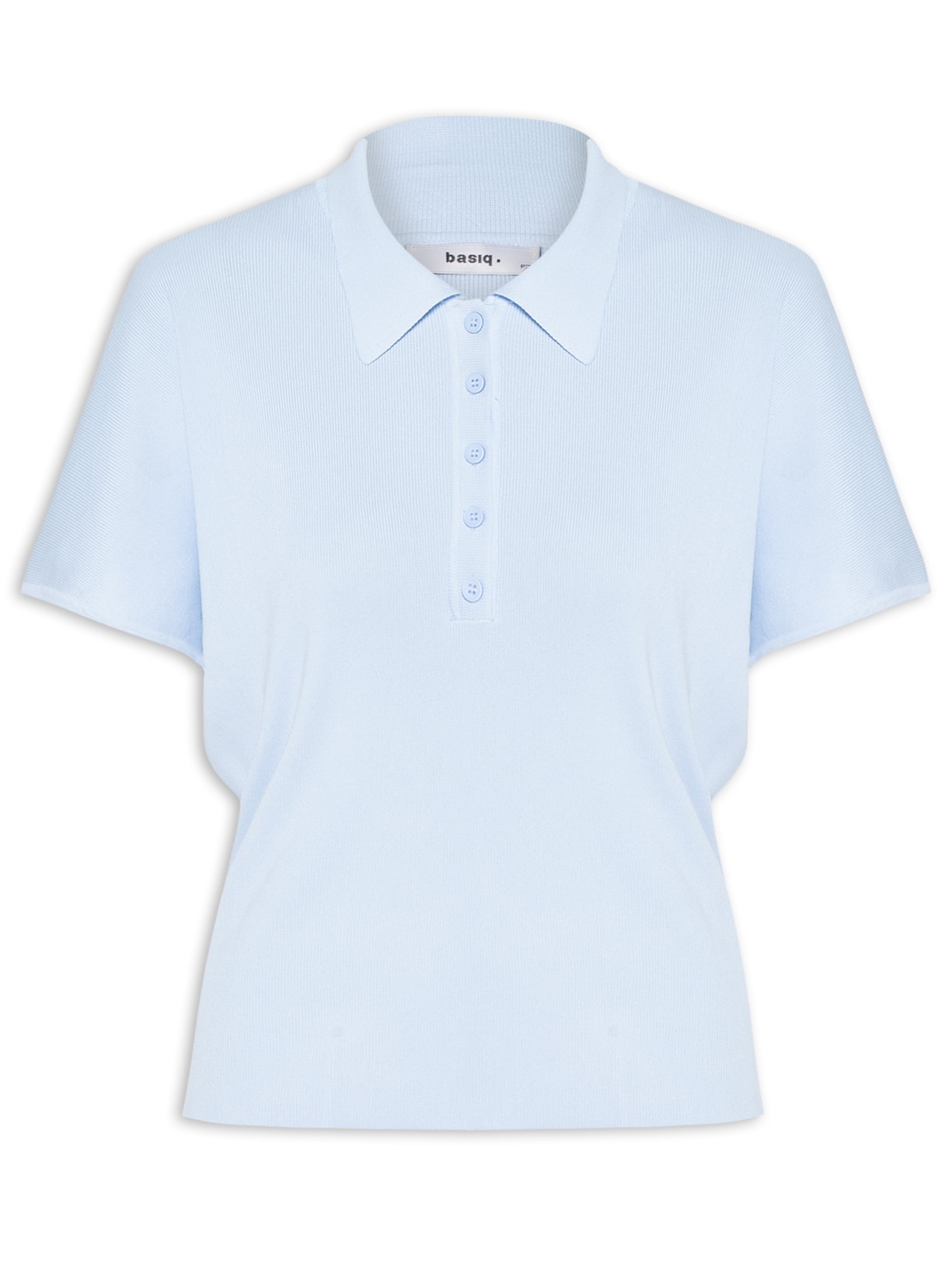 Blusa Feminina Tricot Oversized Gola Esporte - Azul