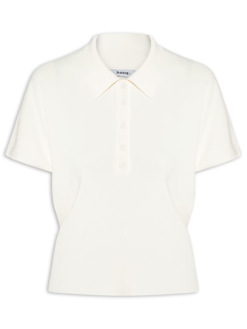 Blusa Feminina Tricot Oversized Gola Esporte - Bege