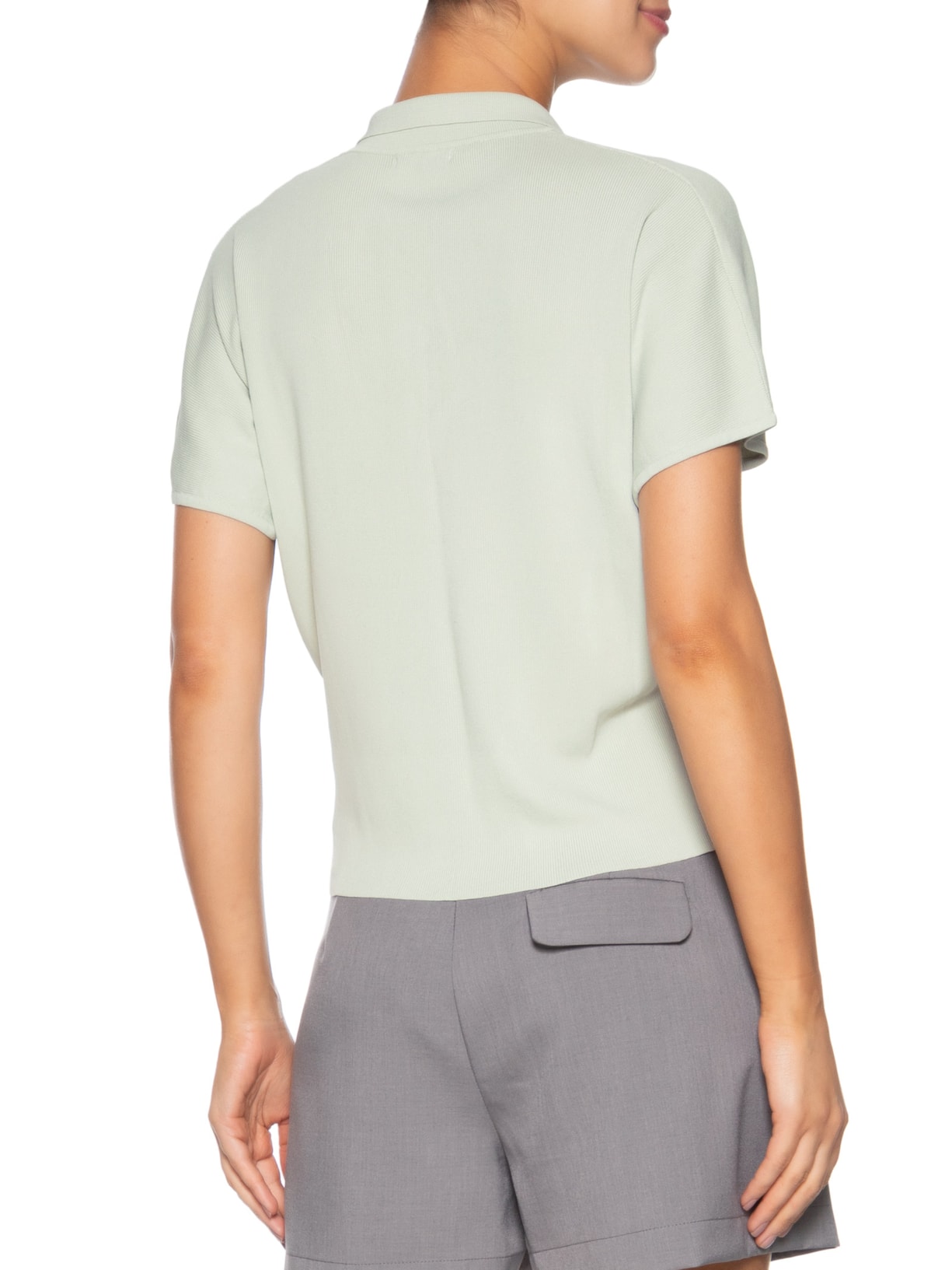 Blusa Feminina Tricot Oversized Gola Esporte Cinza Basiq