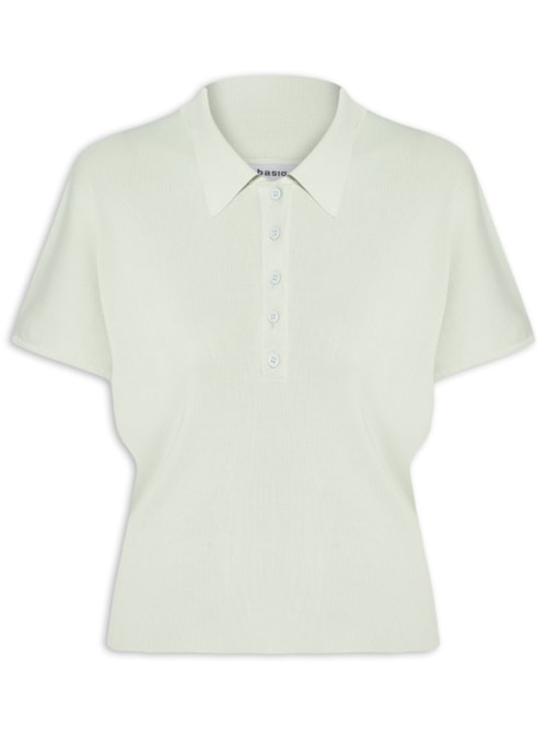 Blusa Feminina Tricot Oversized Gola Esporte - Cinza