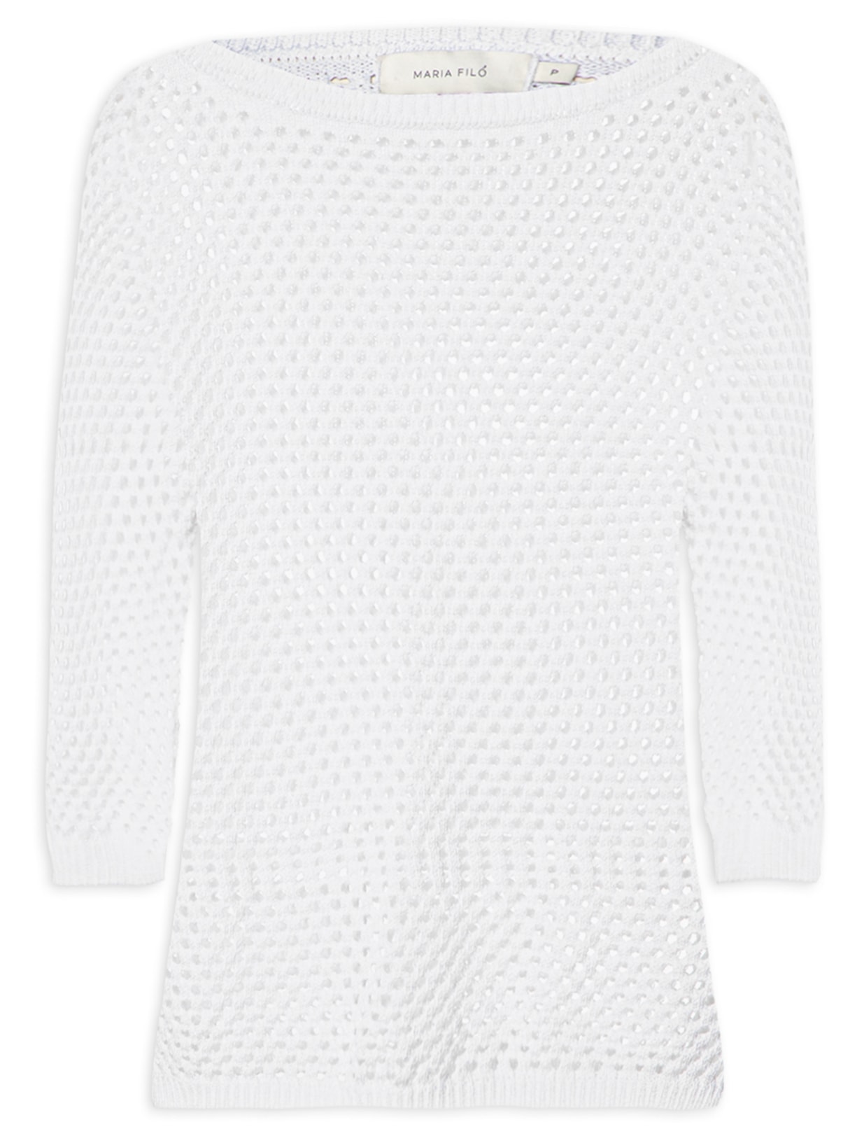 Blusa Feminina Tricot Oversized Ponto Tela - Off White