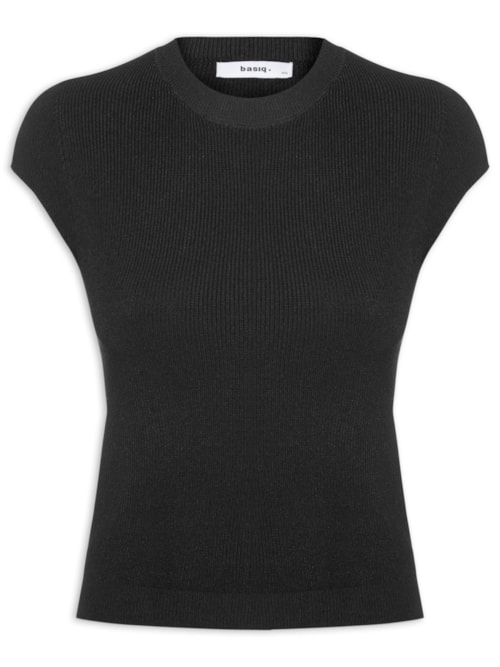 Blusa Feminina Tricot Oversized - Preto