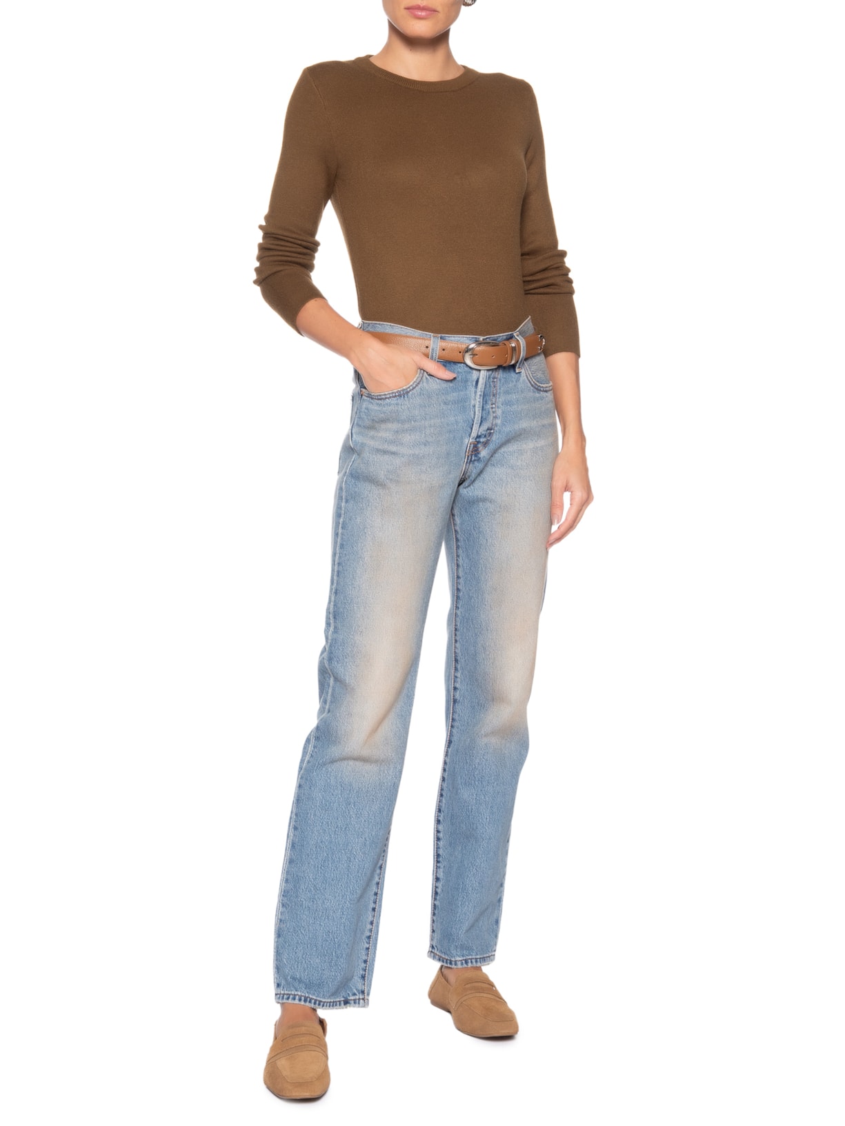 Blusa Feminina Tricot Peluciado Marrom Basiq