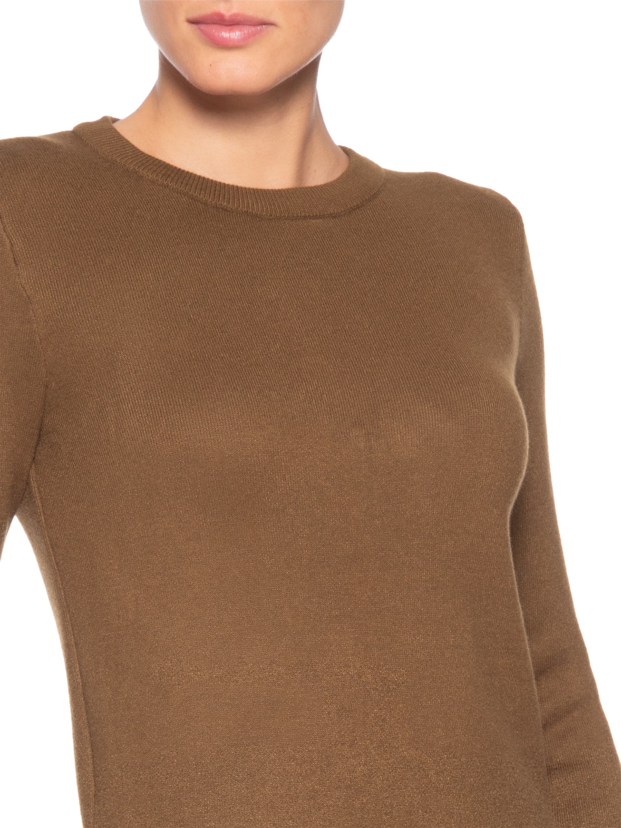 Blusa Feminina Tricot Peluciado Marrom Basiq
