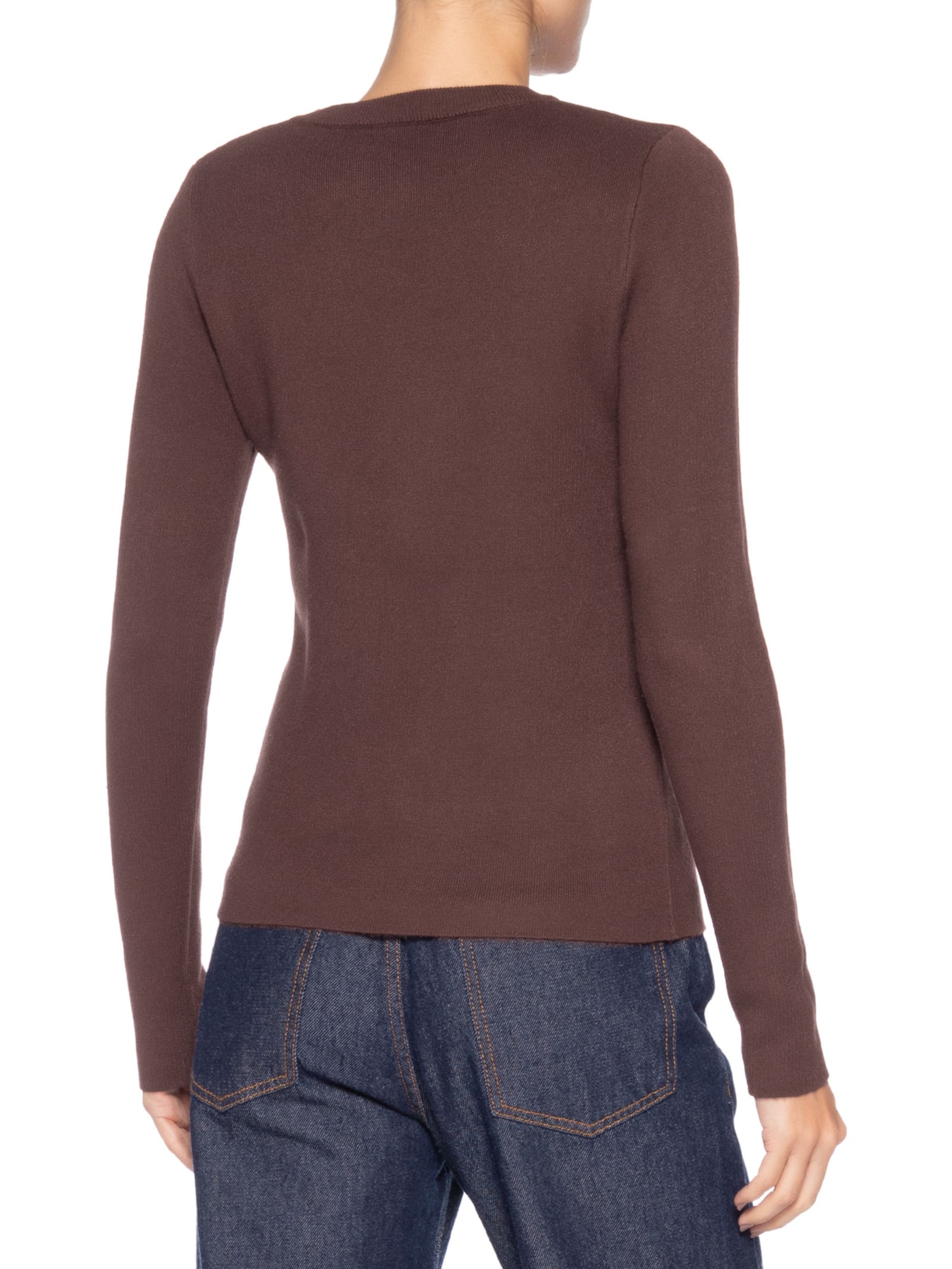 Blusa Feminina Tricot Peluciado Marrom Basiq