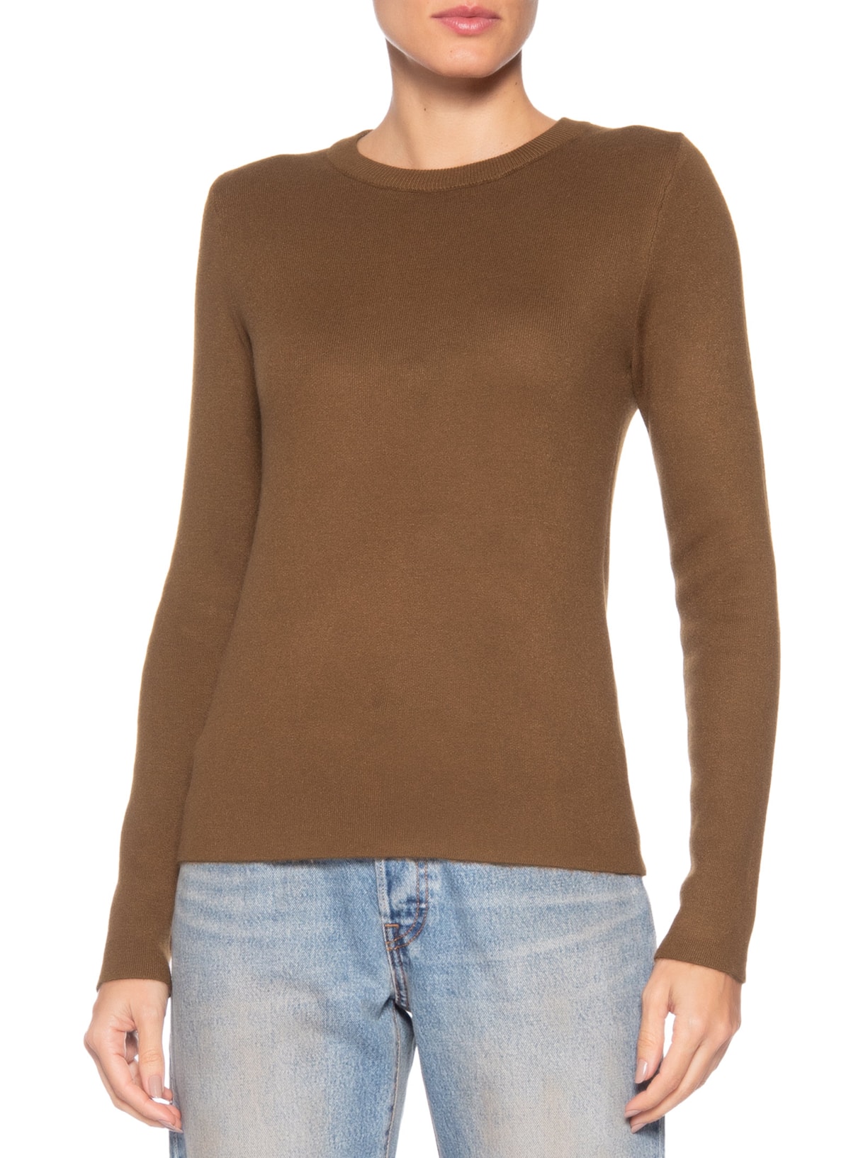 Blusa Feminina Tricot Peluciado – Marrom Basiq
