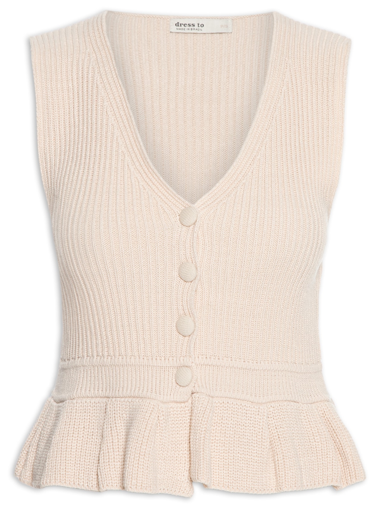 Blusa Feminina Tricot Peplum - Bege