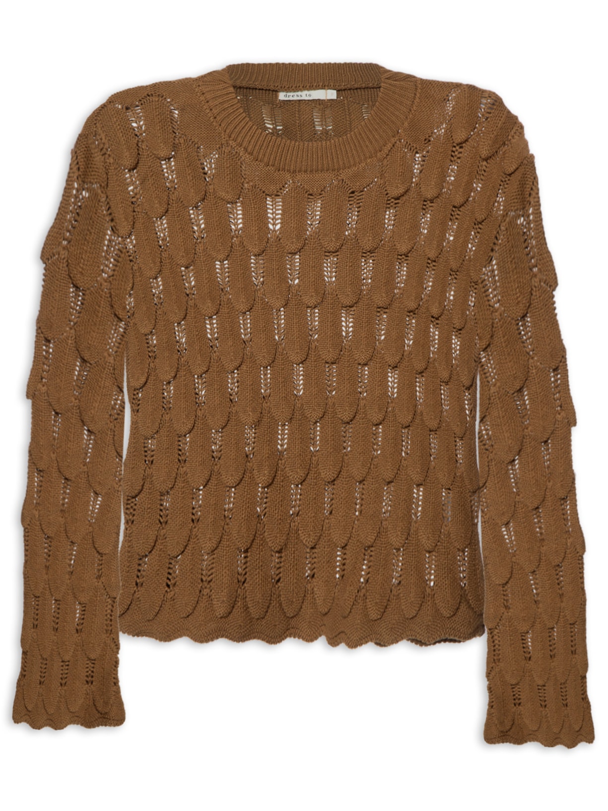 Blusa Feminina Tricot Pétala - Marrom