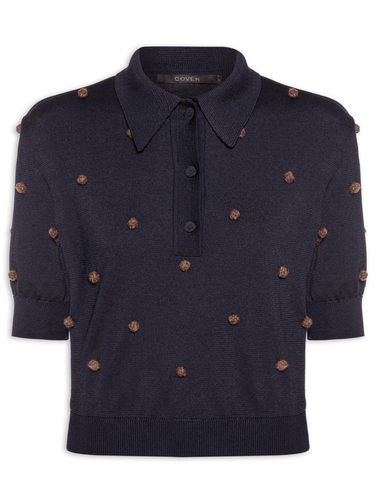 Blusa Feminina Tricot Poá - Azul