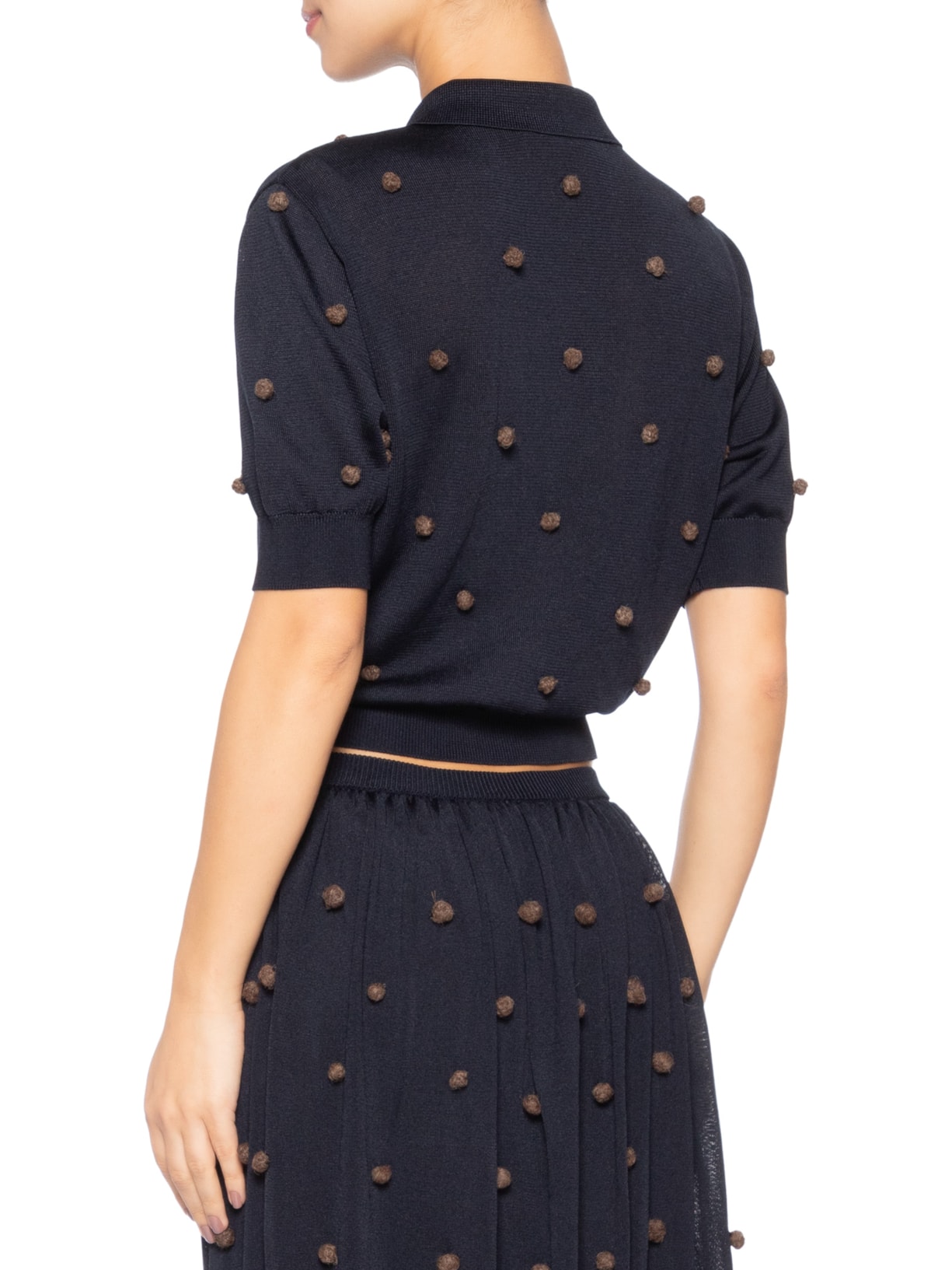 Blusa Feminina Tricot Poá Azul Coven