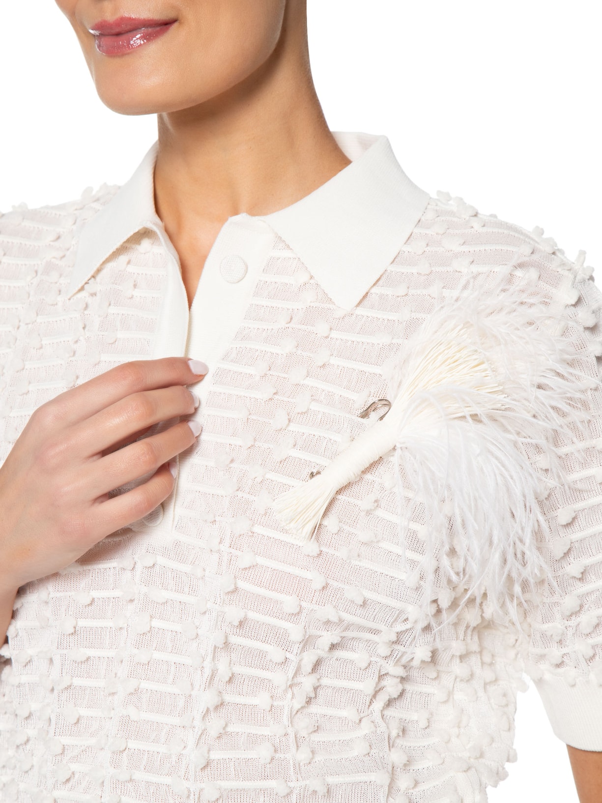 Blusa Feminina Tricot Poá – Branco Coven