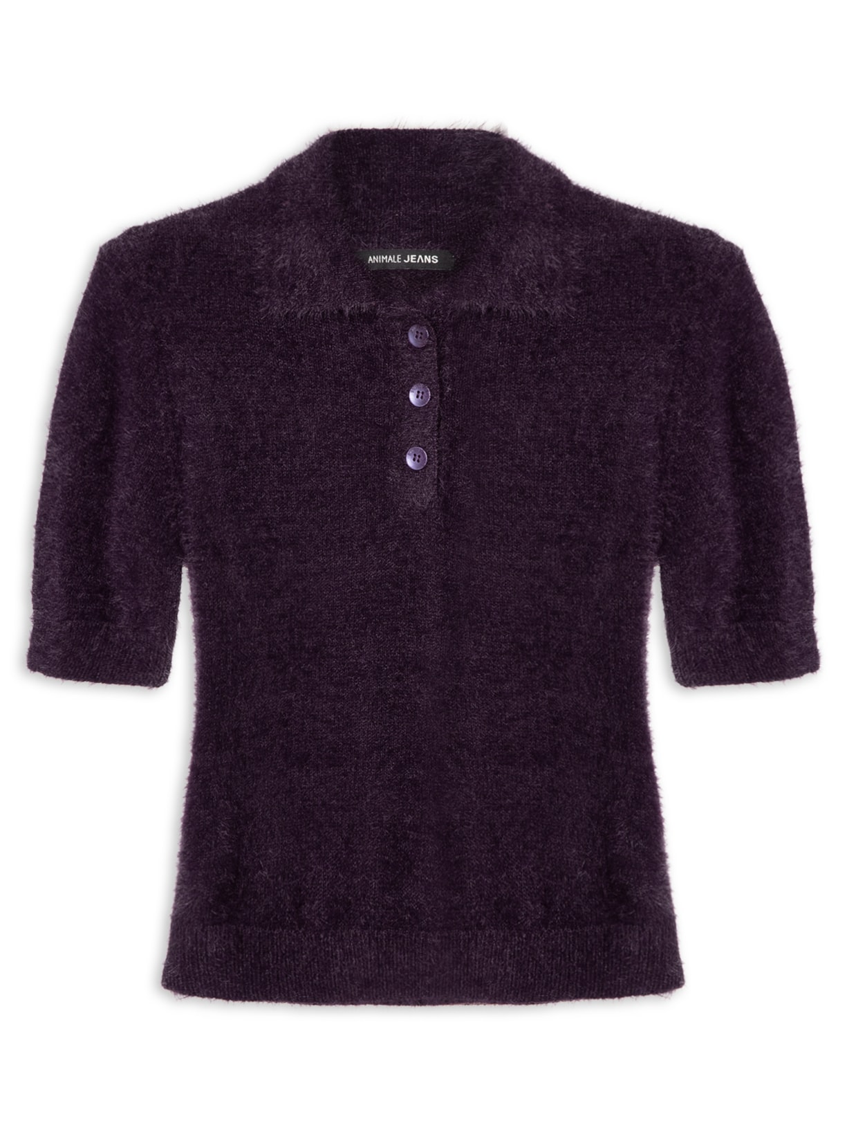 Blusa Feminina Tricot Polo Pelinho - Roxo