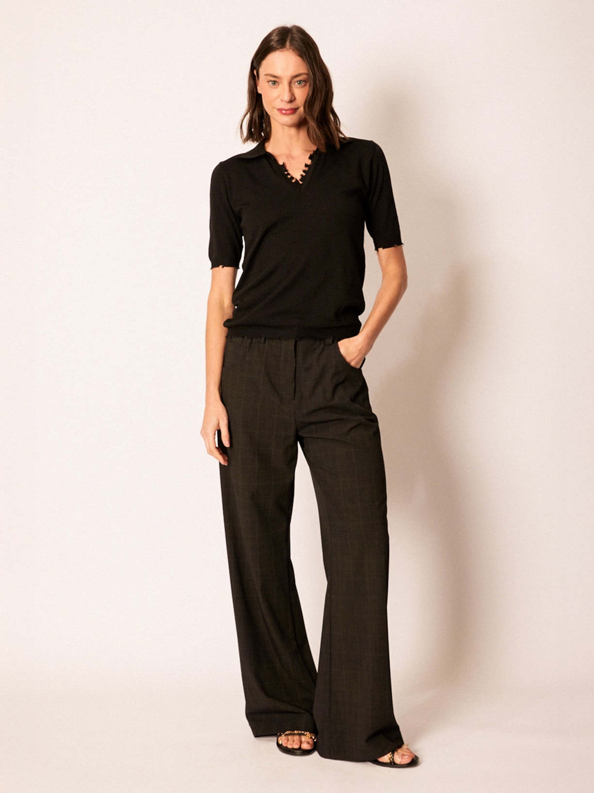 Blusa Feminina Tricot Polo Trash Preto Mixed