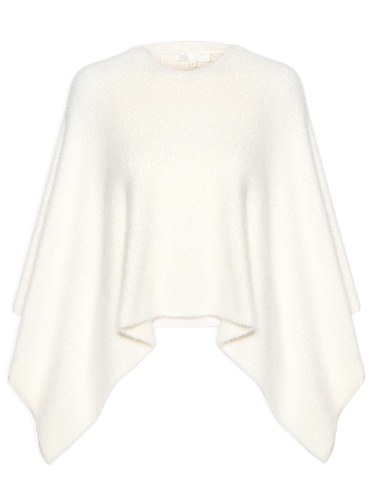 Blusa Feminina Tricot Poncho Rosalia - Branco