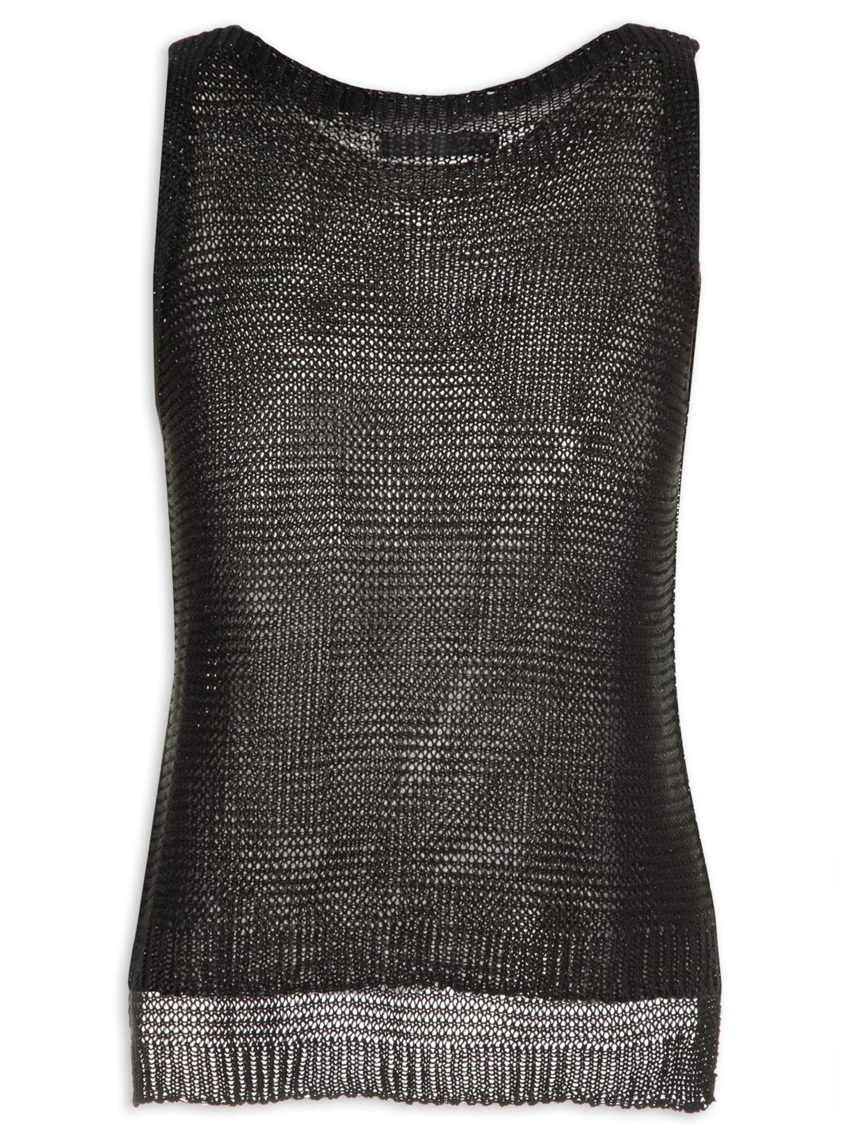 Blusa Feminina Tricot Ponto Aberto - Preto