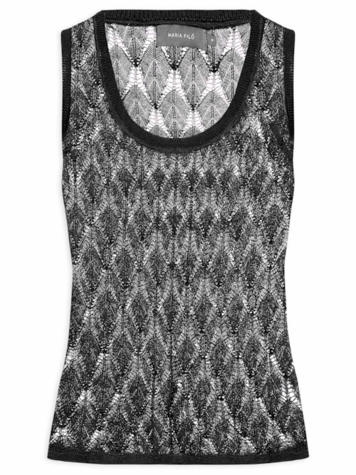 Blusa Feminina Tricot Ponto Rendado - Preto
