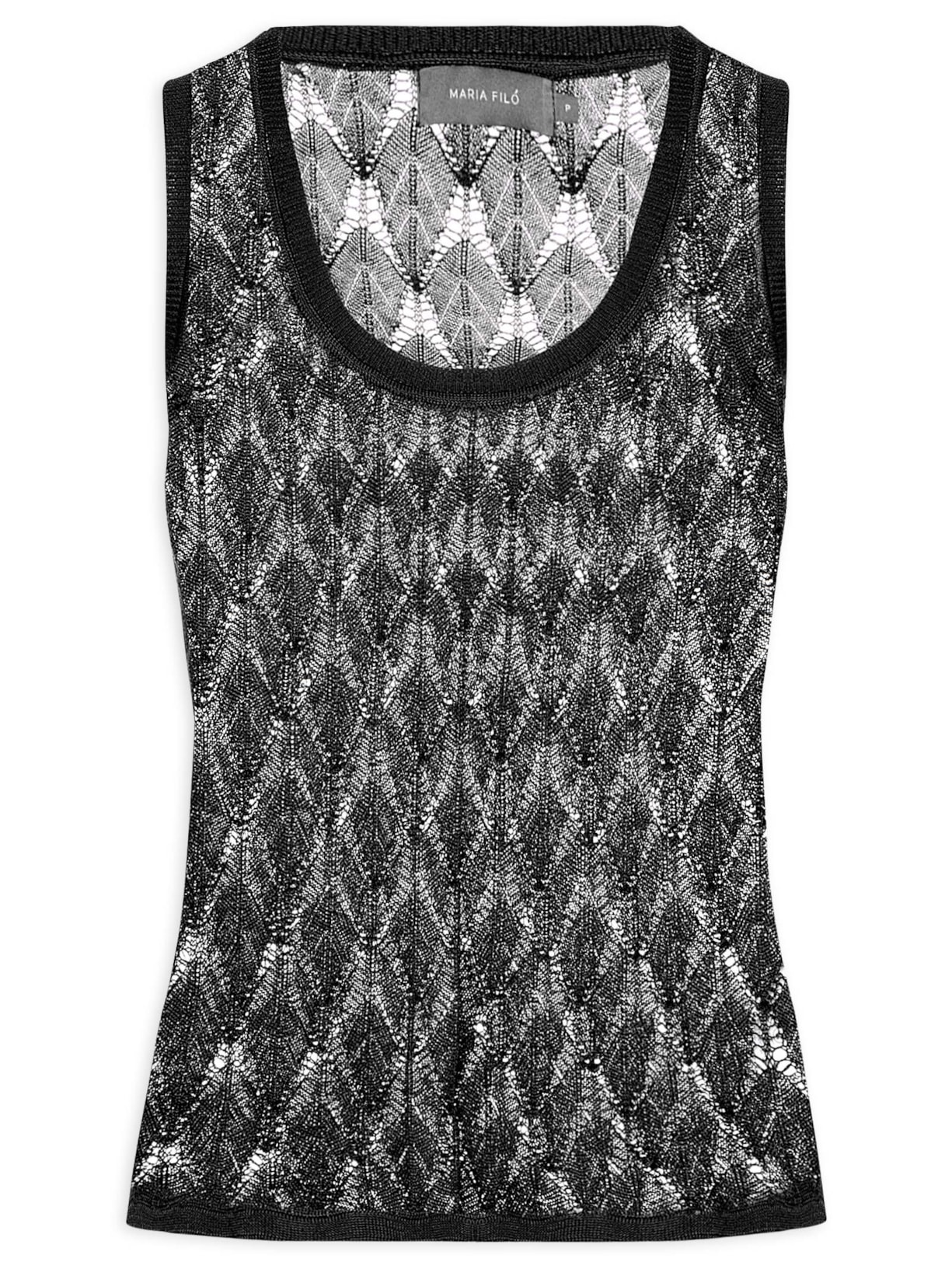 Blusa Feminina Tricot Ponto Rendado - Preto