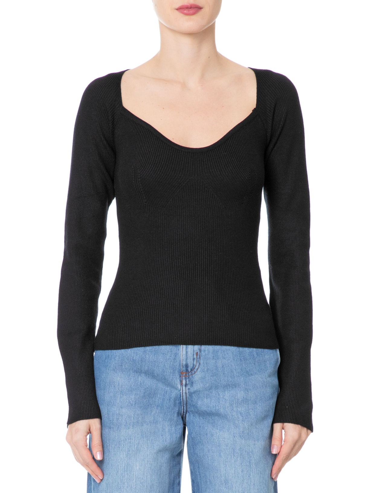 Blusa Feminina Tricot Preto Basiq