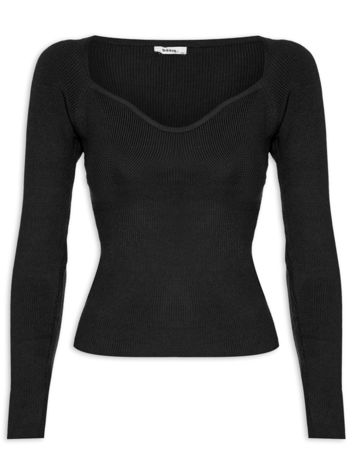 Blusa Feminina Tricot Preto Basiq