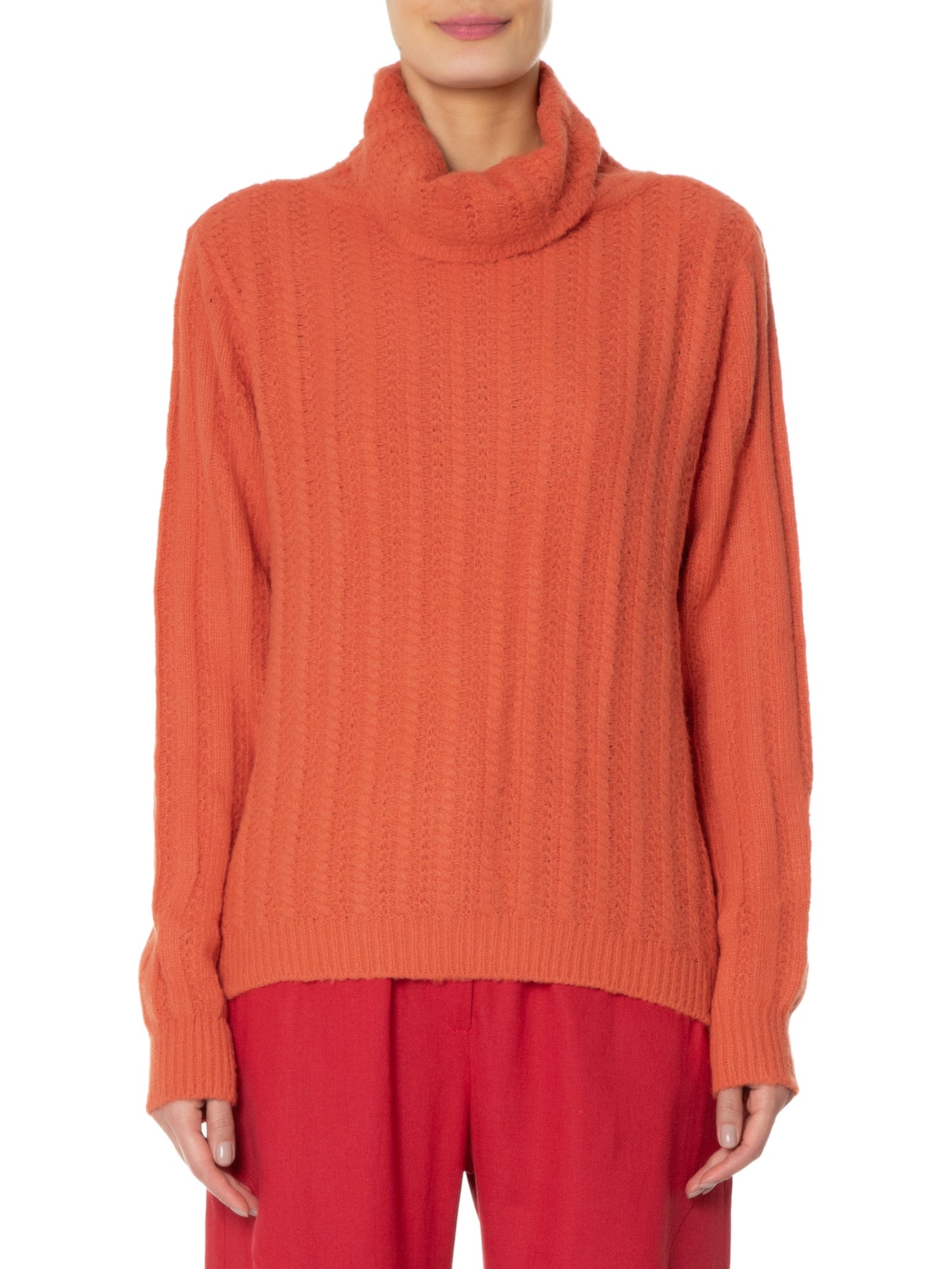 Blusa Feminina Tricot Pull Laranja Maria Filó