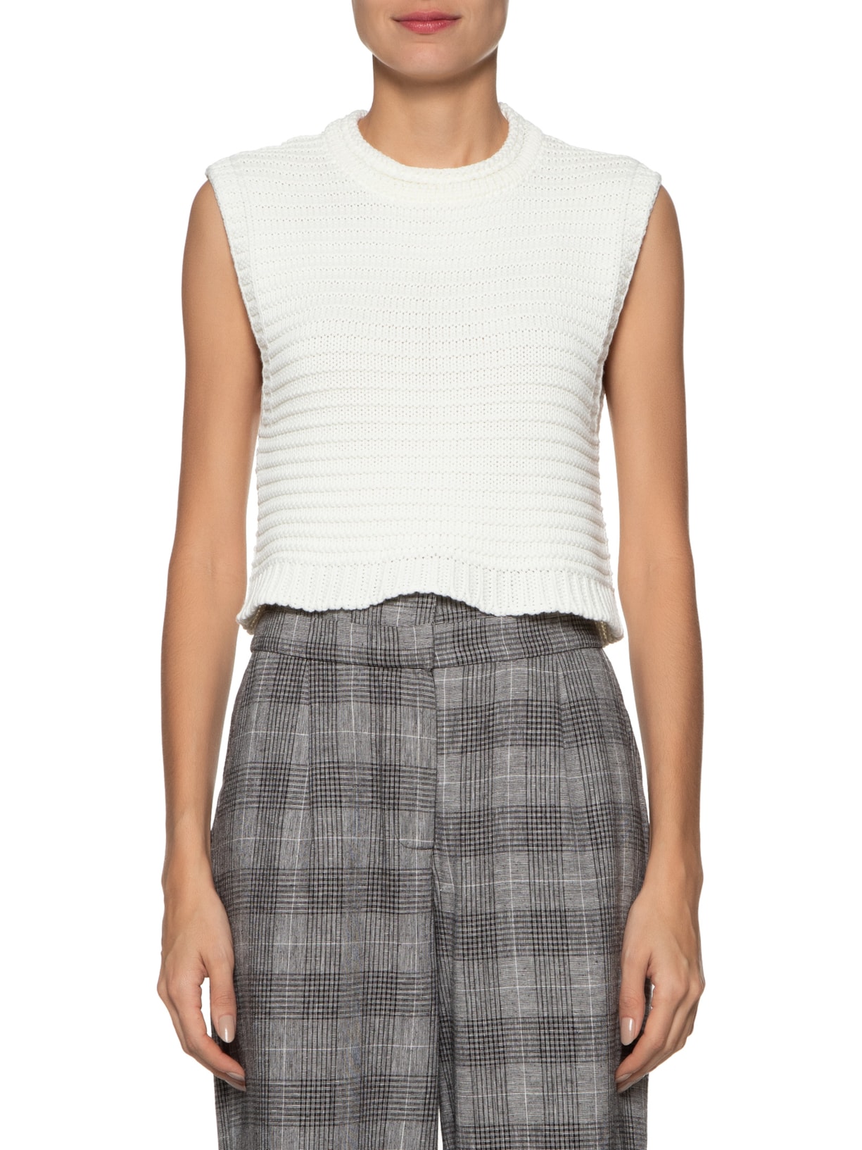 Blusa Feminina Tricot Quadradinha Branco Dress To