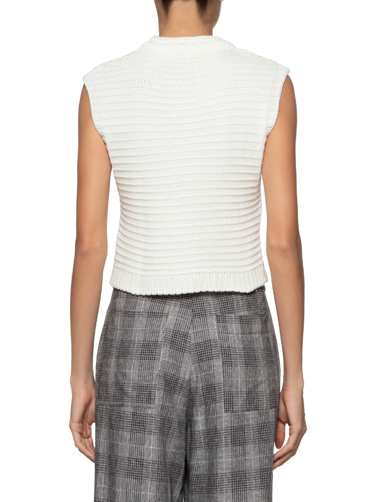 Blusa Feminina Tricot Quadradinha Branco Dress To