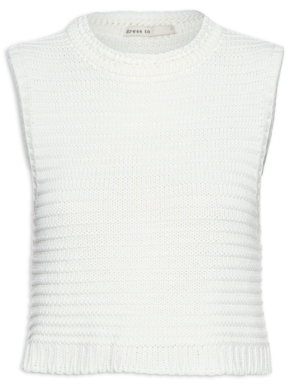 Blusa Feminina Tricot Quadradinha Branco Dress To