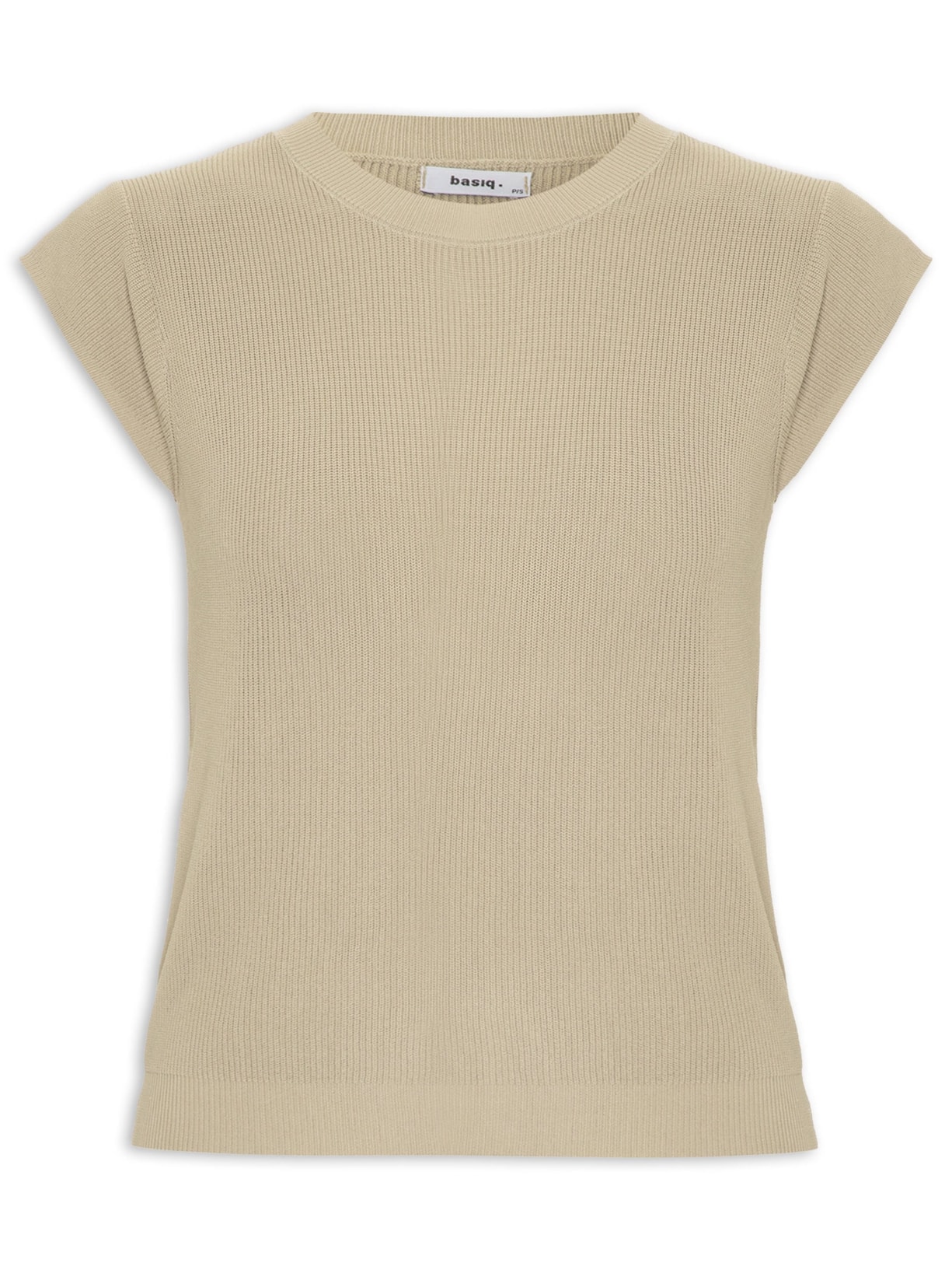 Blusa Feminina Tricot Sem Manga Bege  Basiq