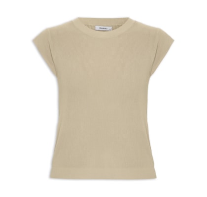 Blusa Feminina Tricot Sem Manga - Bege 