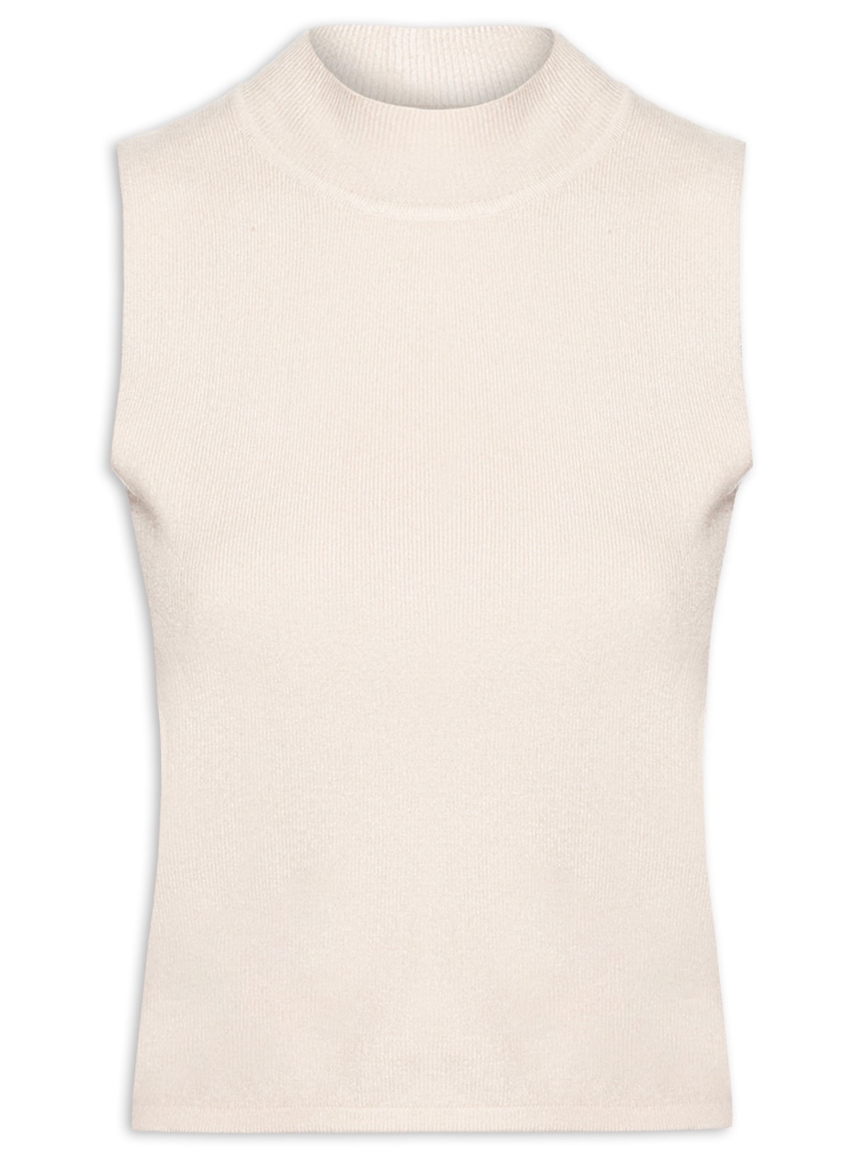 Blusa Feminina Tricot Sem Manga - Bege