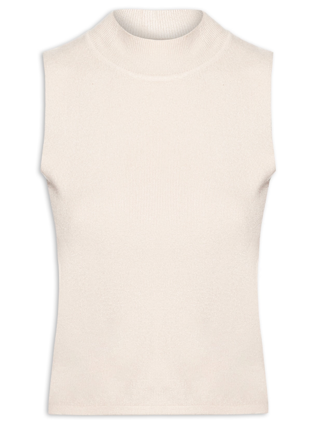 Blusa Feminina Tricot Sem Manga - Bege