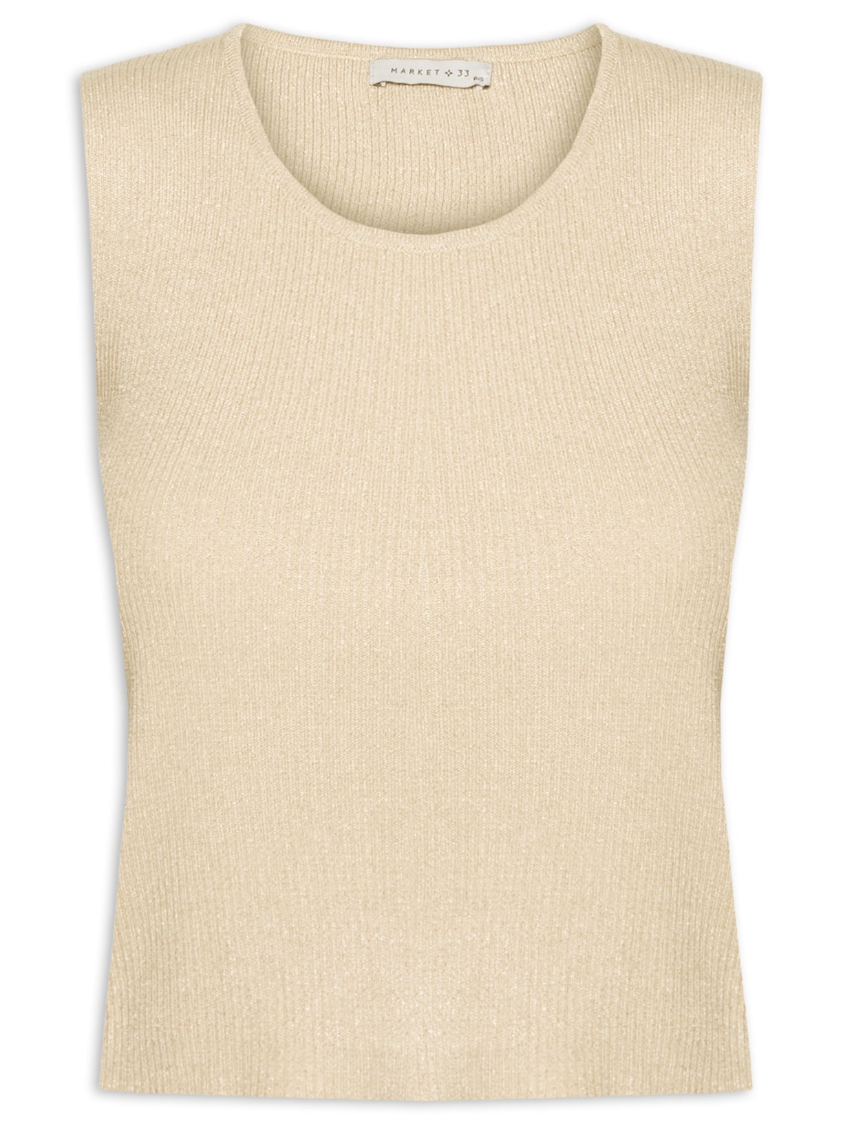 Blusa Feminina Tricot Sem Manga Dourado Market 33