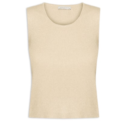 Blusa Feminina Tricot Sem Manga - Dourado