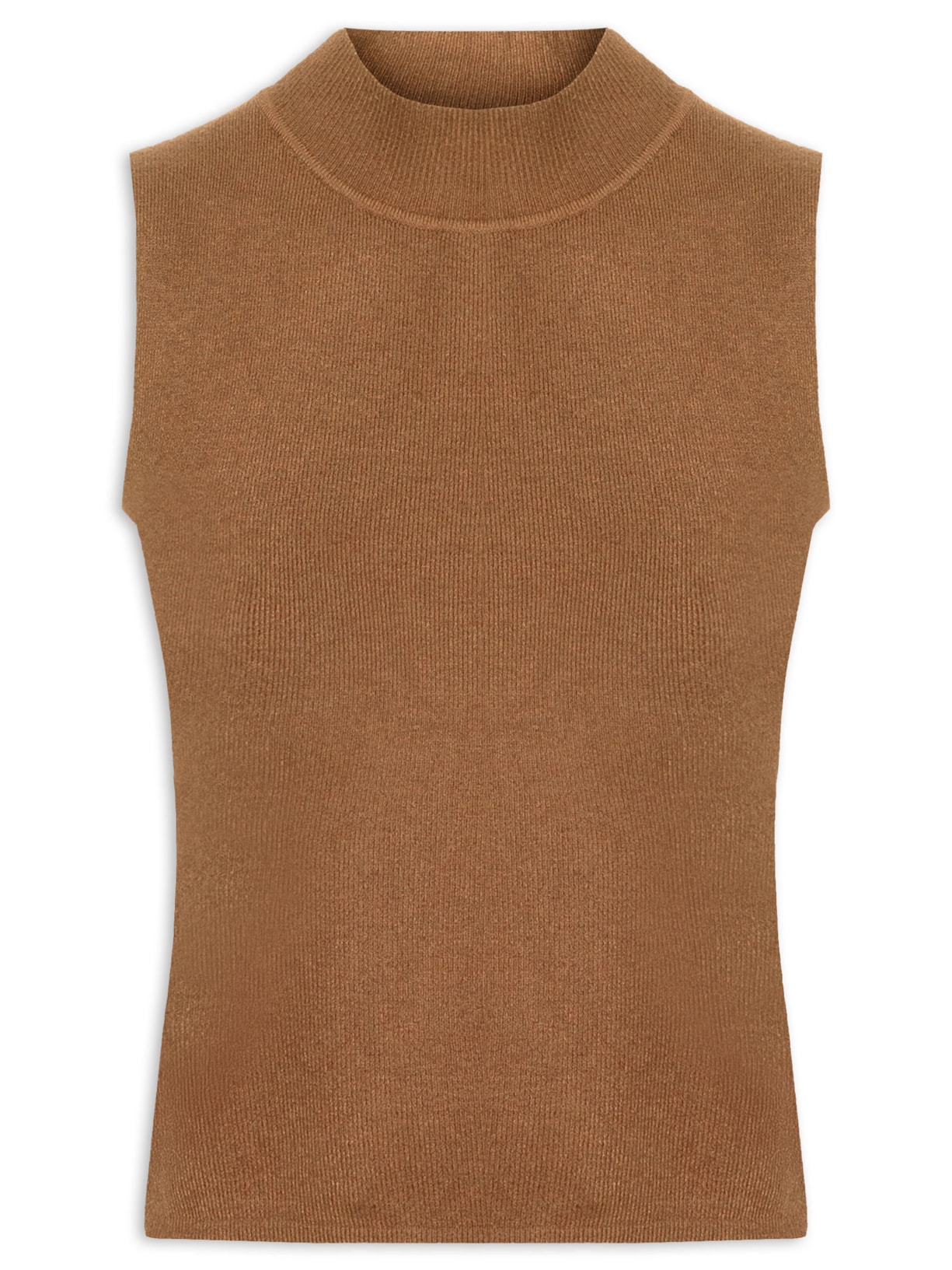 Blusa Feminina Tricot Sem Manga Marrom Market 33
