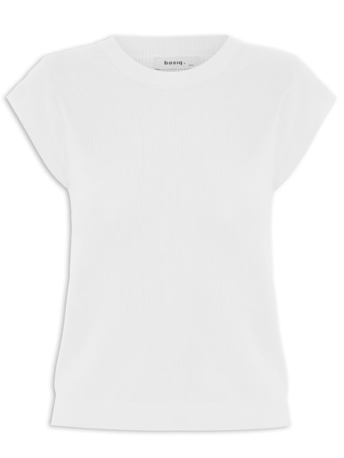 Blusa Feminina Tricot Sem Manga - Off White