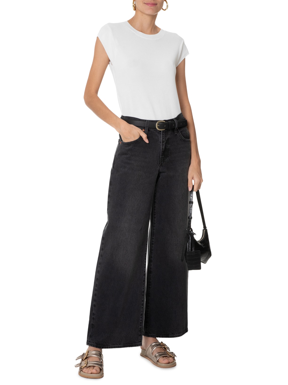 Blusa Feminina Tricot Sem Manga Off White Basiq