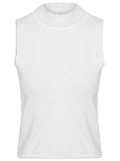 Blusa Feminina Tricot Sem Manga - Off White