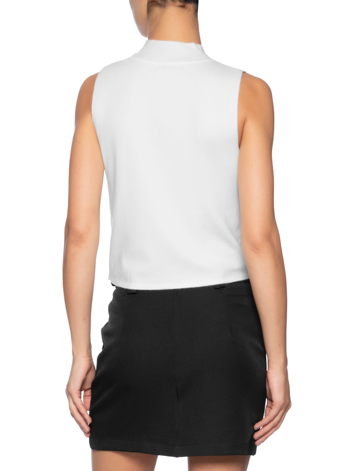 Blusa Feminina Tricot Sem Manga Off White Market 33