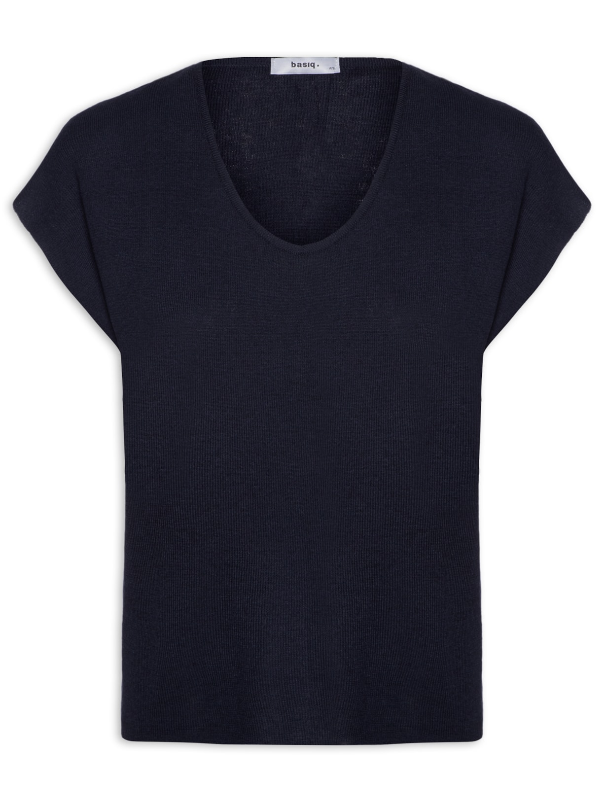 Blusa Feminina Tricot Sem Manga Oversized - Azul