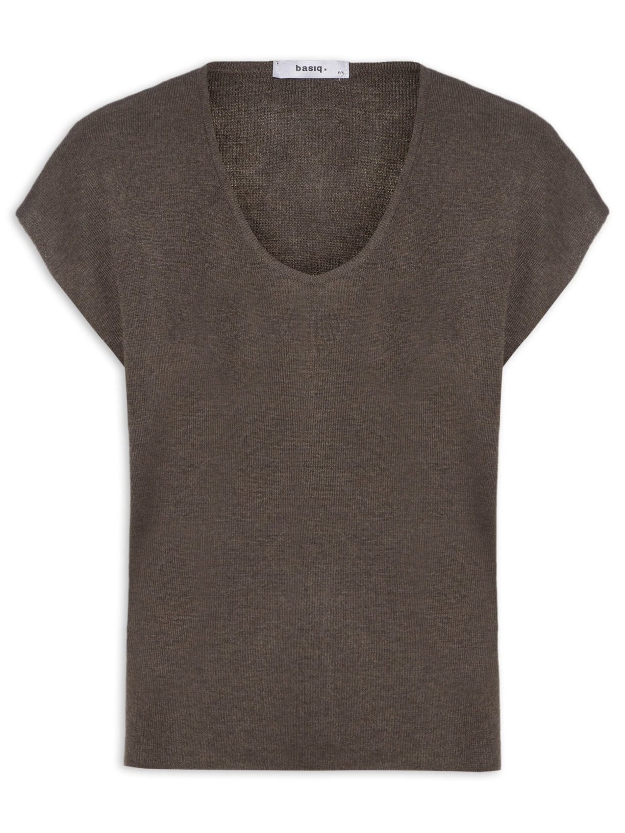 Blusa Feminina Tricot Sem Manga Oversized Marrom Basiq