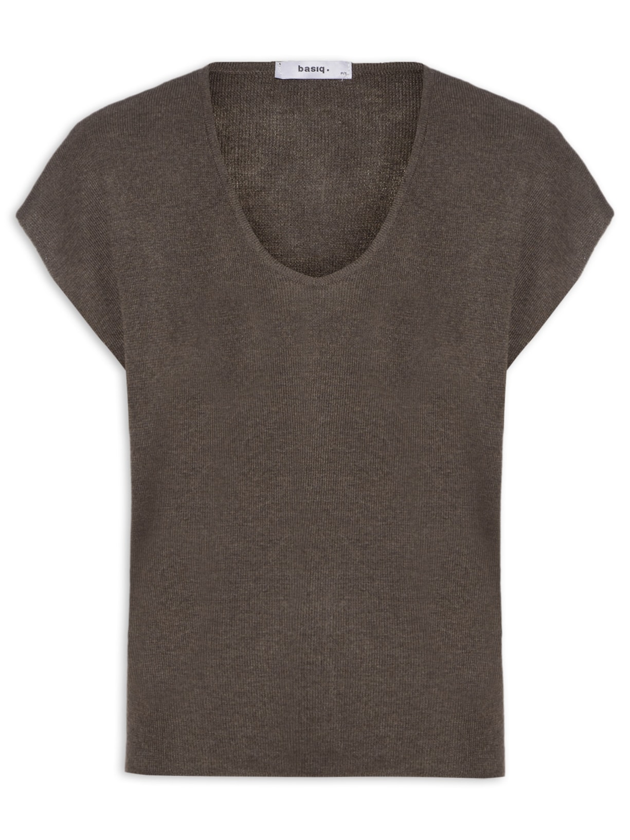 Blusa Feminina Tricot Sem Manga Oversized - Marrom