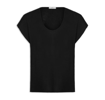 Blusa Feminina Tricot Sem Manga Oversized - Preto