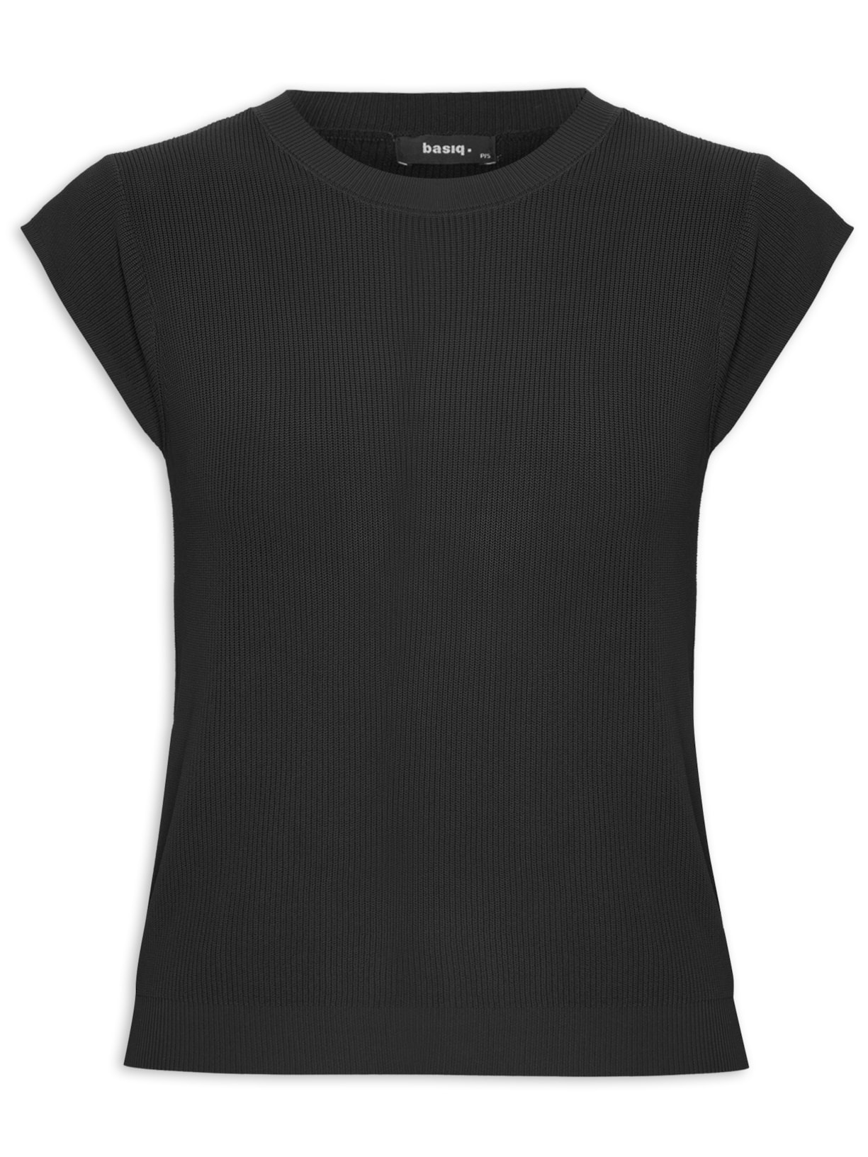 Blusa Feminina Tricot Sem Manga - Preto