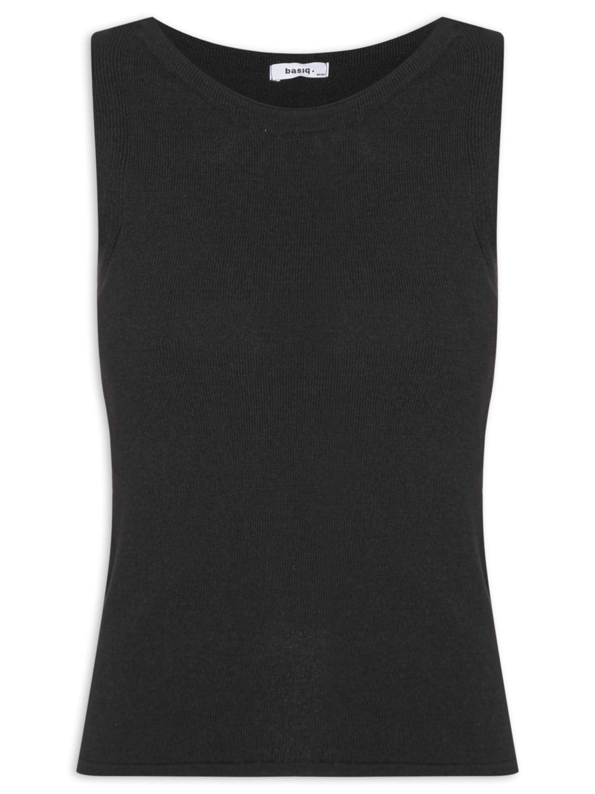 Blusa Feminina Tricot Sem Manga Preto Basiq