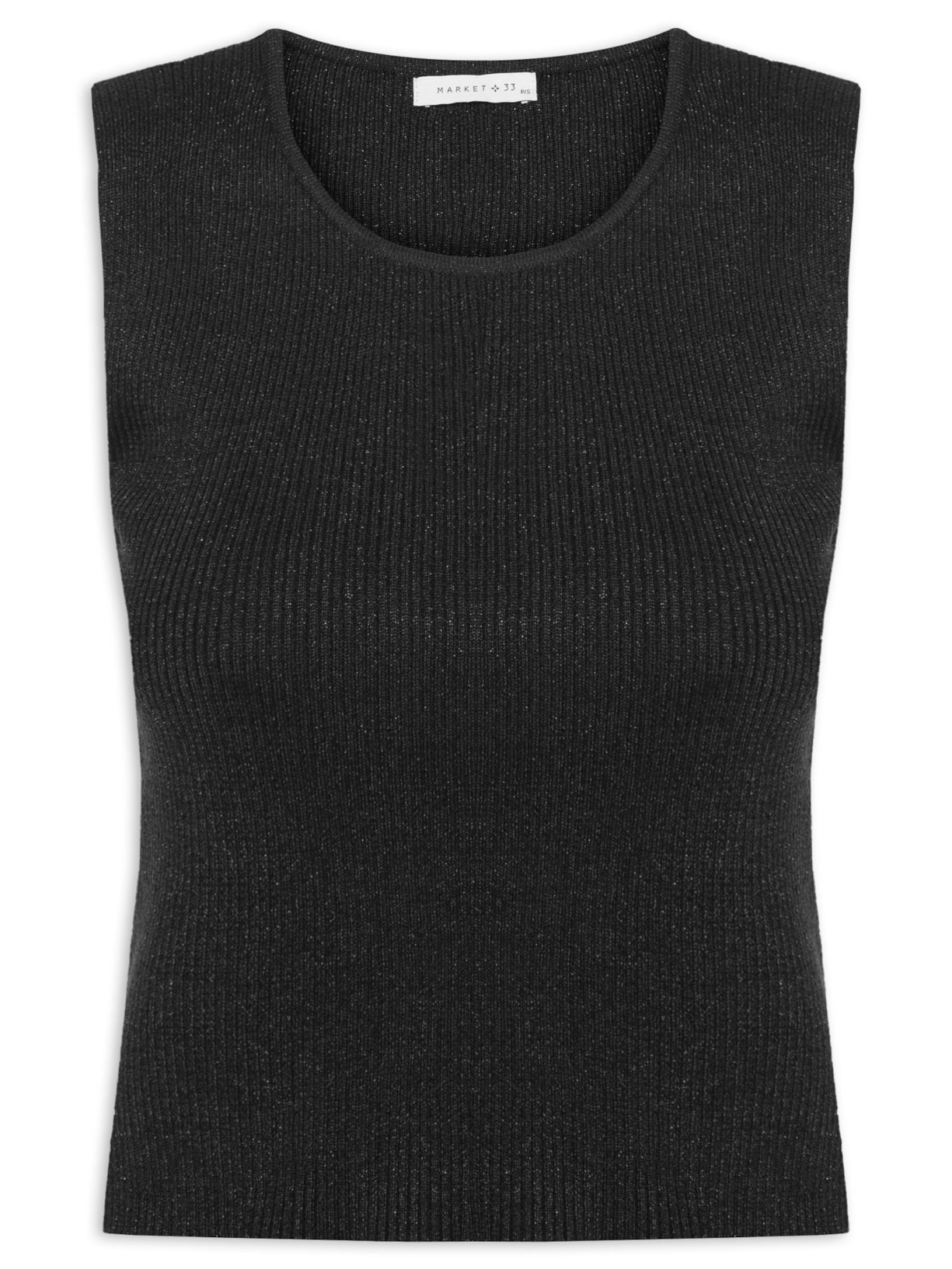 Blusa Feminina Tricot Sem Manga - Preto