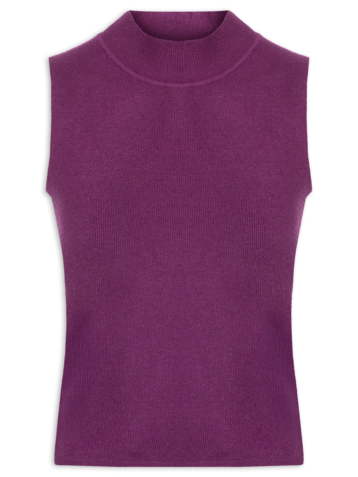 Blusa Feminina Tricot Sem Manga - Roxo