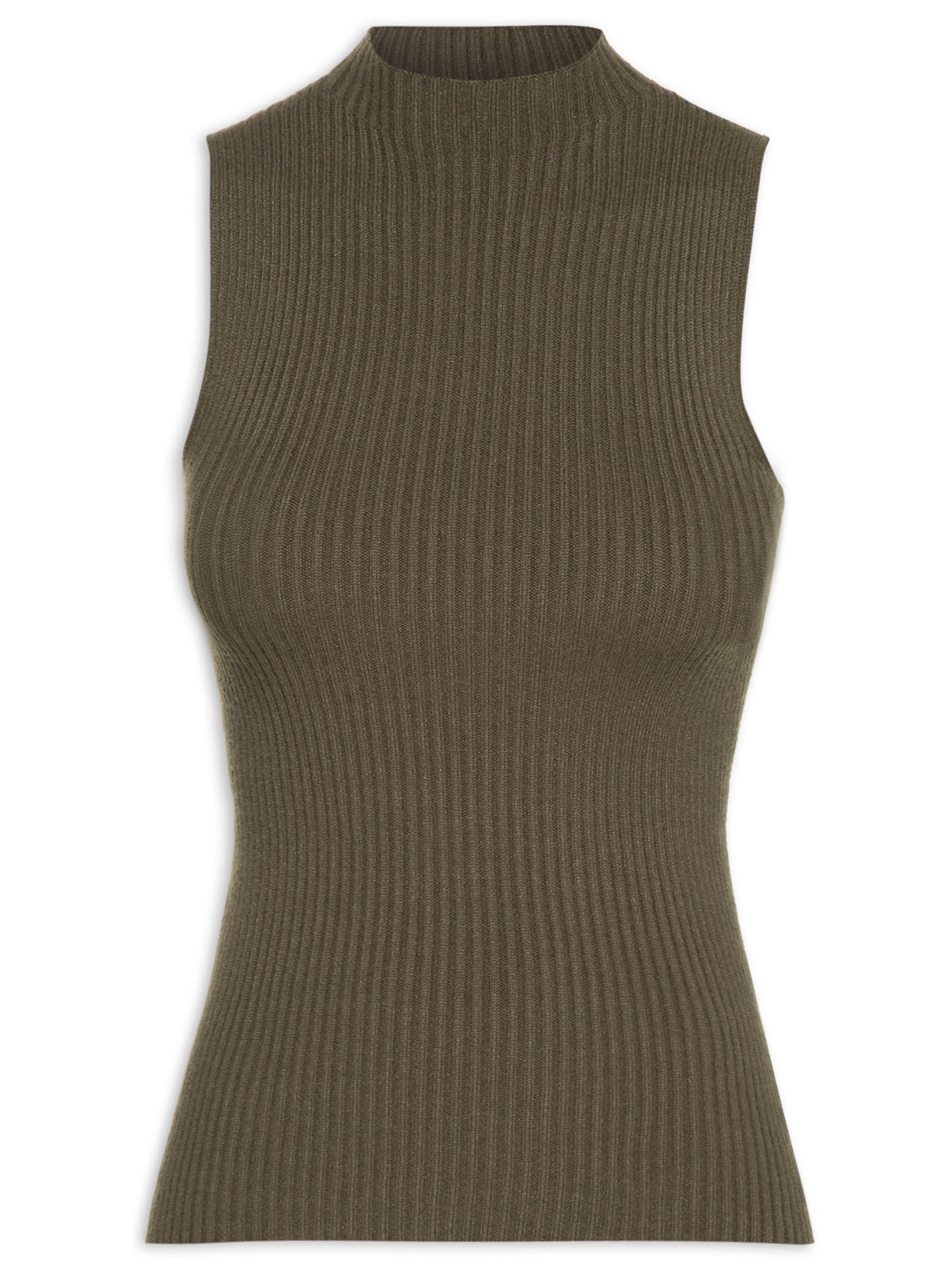 Blusa Feminina Tricot SM Com Gola Alta - Verde