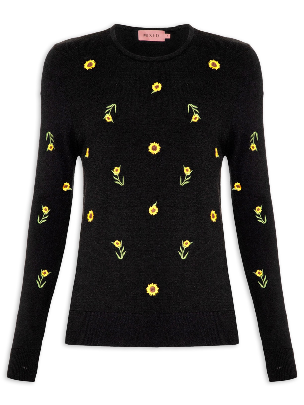 Blusa Feminina Tricot Sunflower - Preto